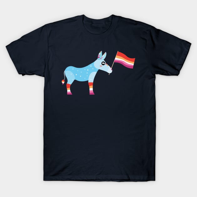 Lesbian pride Cute sparkly Pastel Rainbow Donkey T-Shirt by ttyaythings